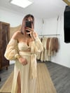 LİDYA ETEKLİ BEJ TAKIM