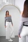 LOGONA YIRTMAÇLI BEYAZ PANTOLON
