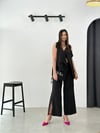 LOGONA YIRTMAÇLI SİYAH PANTOLON