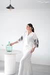 LUNE BLOOM KOL DETAYLI  BEYAZ CEKET