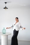 LUNE BLOOM KOL DETAYLI  BEYAZ CEKET