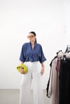 LUNE BLOOM ÖN BAĞLAMALI İNDİGO CEKET