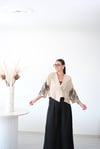 LUNE BLOOM SİYAH KOL DETAYLI BEJ CEKET