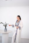 MALİBU PUL İŞLEMELİ KOLYELİ BEYAZ KAFTAN