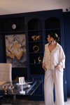 MARSİLYA DİKİŞ DETAYLI TAŞ KETEN GÖMLEK