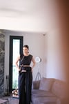 MARSİLYA KETEN SİYAH PALAZZO PANTOLON