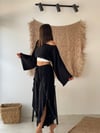 MAYA FIRFIR DETAYLI SİYAH PANTOLON