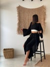 MAYA FIRFIR DETAYLI SİYAH PANTOLON