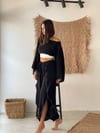 MAYA FIRFIR DETAYLI SİYAH PANTOLON