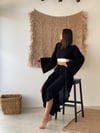 MAYA FIRFIR DETAYLI SİYAH PANTOLON