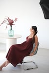 MEİS BORDO MÜSLİN ELBİSE