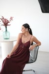 MEİS BORDO MÜSLİN ELBİSE