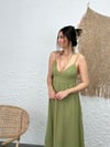 MEİS SAGE GREEN MÜSLİN ELBİSE