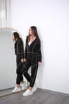 MERLİN DİKİŞ DETAYLI SİYAH SWEAT