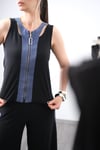 MİSS LİNA JEAN DETAYLI SİYAH BLUZ
