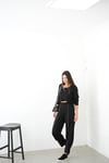 MONS DİKİŞ DETAYLI SİYAH PANTOLON