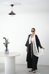 MOSS BEJ DETAYLI SİYAH KAFTAN