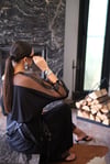MOUN LESS TÜL DETAYLI SİYAH BLUZ