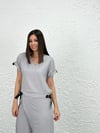MOZA GRİ ÇİZGİLİ BLUZ