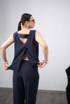 NARO SIRT DETAYLI İNDİGO BLUZ
