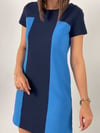 NAVY MAVİ BLOKLU ELBİSE