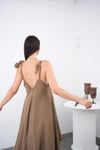 NAXO ASİMETRİK KAHVE ELBİSE