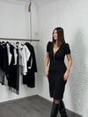 NELY SİYAH FERMUARLI ELBİSE