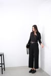 NOMİ KEMERLİ SİYAH PANTOLON