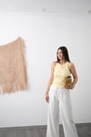 NOVA LASTİKLİ BEYAZ TENSEL PANTOLON