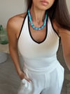OHLY BEYAZ BOYUN GEÇMELİ BLUZ
