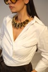 OLETA KAHVE TASMA KOLYE