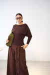 ONEY KAYIK YAKA KAHVE TRİKO BLUZ