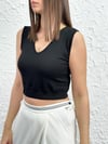 PAGOSA SİYAH V YAKA CROP