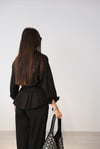 PALM GLOW YAKA DETAYLI SİYAH GÖMLEK