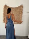 PANAMA İNDİGO KAFTAN ELBİSE