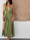 PANAMA SAGE GREEN KAFTAN ELBİSE
