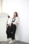 PELOS LASTİKLİ SİYAH PANTOLON