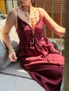 PEPLOS BAĞLAMA DETAYLI BORDO ELBİSE