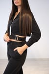 PİER LOTİ SİYAH DİKİŞ DETAYLI BLUZ