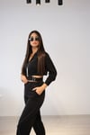 PİER LOTİ SİYAH DİKİŞ DETAYLI BLUZ