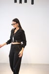 PİER LOTİ SİYAH DİKİŞ DETAYLI PANTOLON