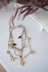 PİSSA SİYAH İPLİ BRONZ GOLD KOLYE