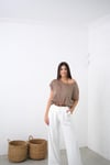 PİTTE KAYIK YAKA SİMLİ BLUZ