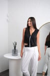 POLSE SİYAH TASARIM YELEK BLUZ