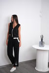 POLSE SİYAH TASARIM YELEK BLUZ