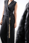 PRİME STYLE ŞERİT DETAYLI SİYAH PANTOLON