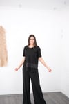 QUİCK ZIMBA DETAYLI TASARIM SİYAH BLUZ