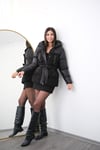QULİNE TEDDY DETAYLI SİYAH MONT