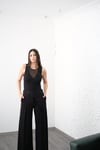 RANSA KAPAKLI SİYAH PANTOLON