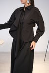 RAVİ YAKA DETAYLI TASARIM SİYAH GÖMLEK